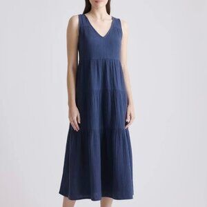 Elegant Navy Blue Sleeveless Dress